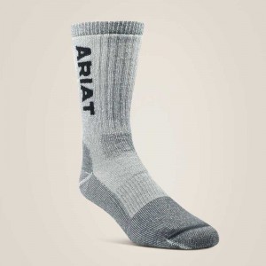 Ariat Midweight Merino Wool Blend Steel Toe Work Sock Black | 126QBMIYJ