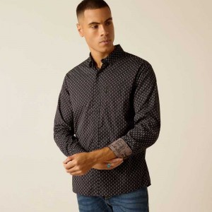 Ariat Mitchell Stretch Modern Fit Shirt Phantom | 758SLAOCZ