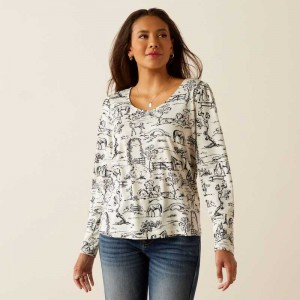 Ariat Nellore T-Shirt Toile Scene Print | 057XNOUGL