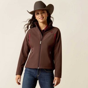 Ariat New Team Softshell Jacket Chocolate Purple / Brown | 632IZLUTK