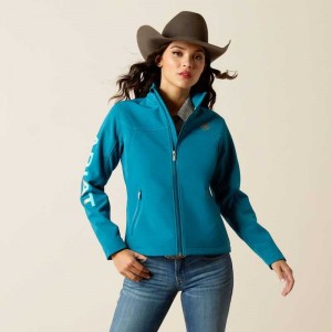 Ariat New Team Softshell Jacket Ocean Depths|retro Ranch Print | 640SIYGNX