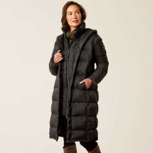 Ariat Norfolk Long Puffa Coat Black | 726NDSUXE