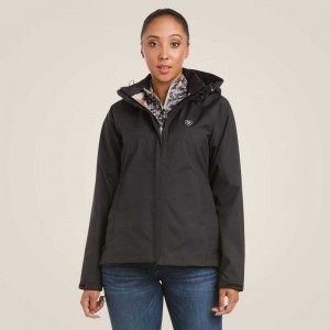 Ariat Packable Waterproof Jacket Black | 640BNSOZI