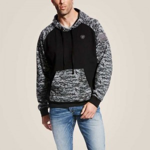 Ariat Patriot Hoodie Black Camo | 752GEMNOJ