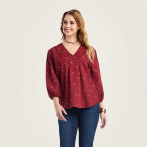 Ariat Peasant Top Chimayo Blouse Chimayo Dobby | 241PQEWNA