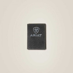 Ariat Pebble Leather Trifold Wallet Black | 509RFIVDK