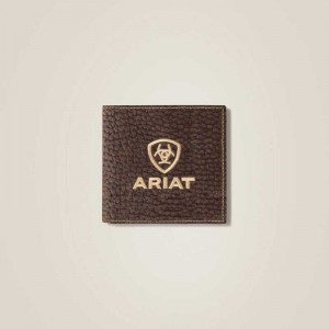 Ariat Pebble Leather Trifold Wallet Brown | 126LXETGK