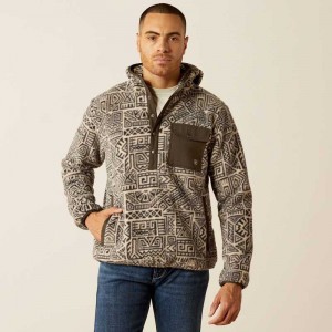 Ariat Polar Bear Fleece Hoodie Light Brindle | 637MTSUZQ