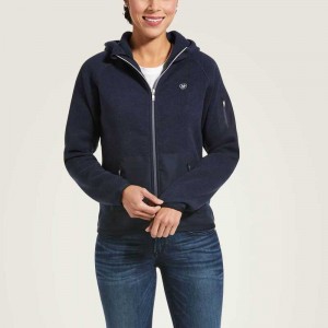 Ariat Polartec Flou Full Zip Hoodie Navy | 108MIOJCT