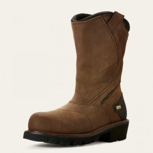 Ariat Powerline 400G Waterproof 400g Composite Toe Work Boot Brown | 198EHNMAJ