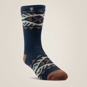 Ariat Premium Alpine Sock Pair Multi Color Pair Navy | 064WTQIYJ