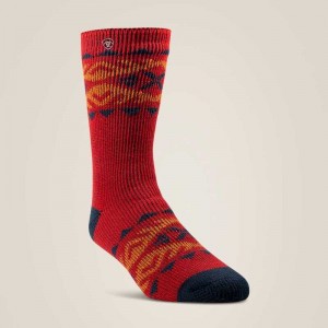 Ariat Premium Alpine Sock Pair Multi Color Pair Red | 820UWQNKB