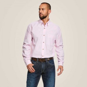 Ariat Pro Series Dayne Mini Stripe Shirt Pink | 314IOAFSK