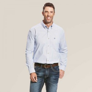 Ariat Pro Series Dayne Mini Stripe Shirt Blue | 418DMKWJH