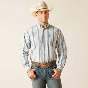 Ariat Pro Series Elliot Classic Fit Shirt Blue | 057GVAOET