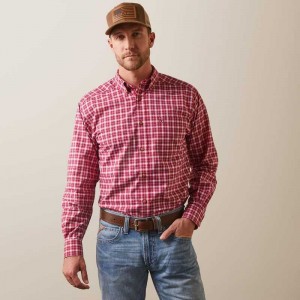 Ariat Pro Series Indiana Fitted Shirt Rose Red | 705FHUKVA