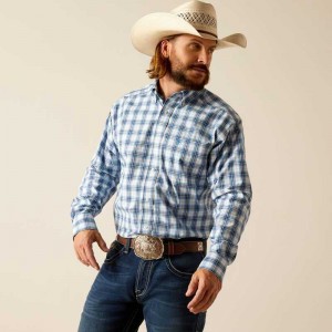 Ariat Pro Series Phoenix Classic Fit Shirt Blue | 614AGNXCH