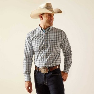 Ariat Pro Series Rodney Classic Fit Shirt Blue | 792ODWRMS