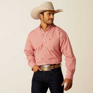 Ariat Pro Series Roscoe Classic Fit Shirt Red | 891IBGRWK