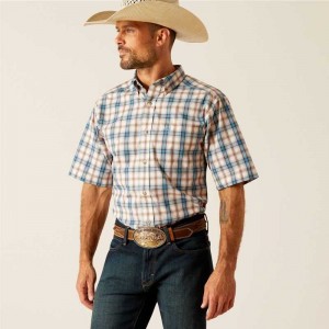 Ariat Pro Series Rowdy Classic Fit Shirt Blue | 502XJGREB