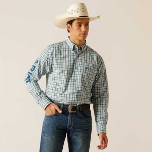 Ariat Pro Series Team Lawrence Classic Fit Shirt Light Turquoise | 953XCYEJD