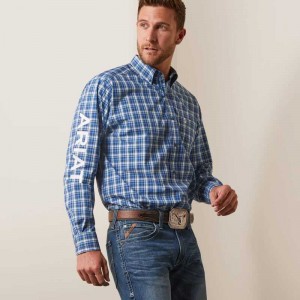 Ariat Pro Series Team Samson Classic Fit Shirt Blue | 415RLFWTM