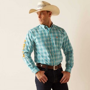 Ariat Pro Series Team Vincent Classic Fit Shirt Turquoise | 314OAWHPY