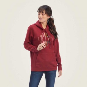 Ariat REAL Beartooth Hoodie Dark Red | 584CBRGOZ