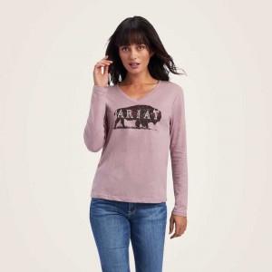 Ariat REAL Chest Logo Relaxed Tee Rose | 124VBUWSL