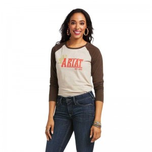 Ariat REAL Graphic Tee Beige | 369ESPMID