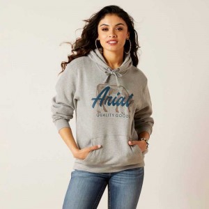 Ariat REAL Grazing Hoodie Grey | 056PNALSE