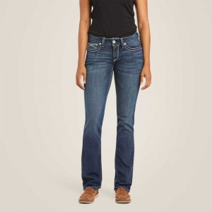 Ariat R.E.A.L. Mid Rise Stretch Ivy Stackable Straight Leg Jean Dresden | 236ZACFPU