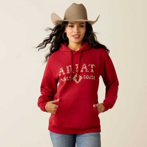 Ariat Ranch Goods Hoodie Red | 239IMYAOR