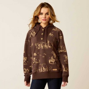 Ariat Ranchin Hoodie Ranchin Print | 098MOYEDG