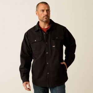 Ariat Rebar Canvas Shirt Jacket Black | 836XVDLUR