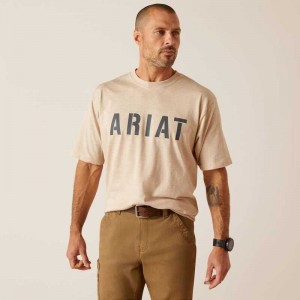 Ariat Rebar Cotton Strong Block Beige | 368SEMOJF