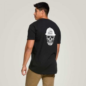 Ariat Rebar Cotton Strong Roughneck Graphic T-Shirt Black | 192TRWCUM