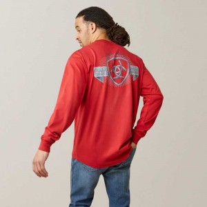 Ariat Rebar Cotton Strong Stacking Dimes Red | 028UIQBTD