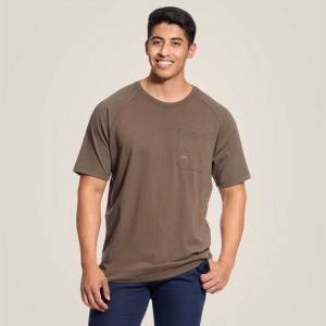 Ariat Rebar Cotton Strong T-Shirt Moss | 572TONMEJ