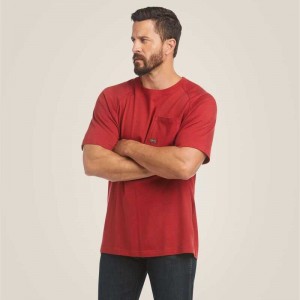 Ariat Rebar Cotton Strong T-Shirt Red | 582RDVPGO