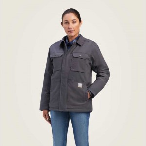 Ariat Rebar DuraCanvas Sherpa-Lined Coat Grey | 703EXPACB