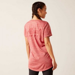 Ariat Rebar Evolution Logo T-Shirt Red | 069JLYAWC