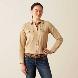 Ariat Rebar Flannel Tunic Beige | 287UBWVXS