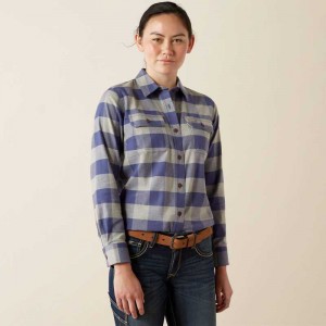 Ariat Rebar Flannel Tunic Blue Indigo | 275CSVZAQ