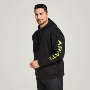 Ariat Rebar Graphic Hoodie Black / Light Green | 743FAWGQE