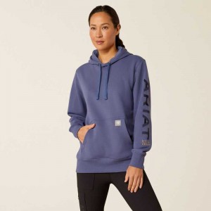 Ariat Rebar Graphic Hoodie Blue Indigo / Blue | 907APOXUL