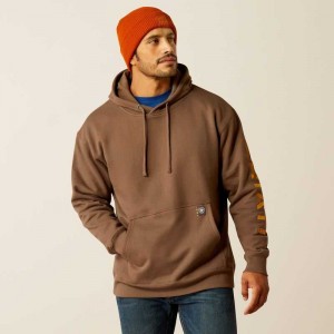 Ariat Rebar Graphic Hoodie Chocolate / Coffee | 046POWCUS