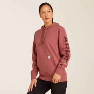 Ariat Rebar Graphic Hoodie Dark Red / Purple | 642MOGBAR