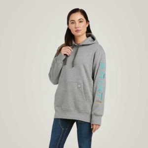 Ariat Rebar Graphic Hoodie Grey | 341XRGIJD