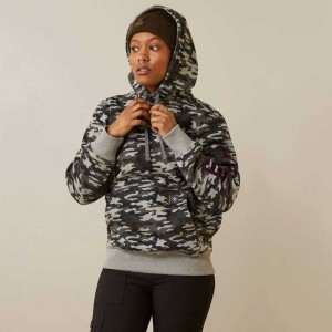 Ariat Rebar Graphic Printed Hoodie Grey Camo | 913GWQEVJ